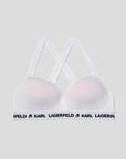 KARL LAGERFELD PADDED LOGO BRA WHITE