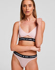 KARL LAGERFELD LOGO THONG PINK