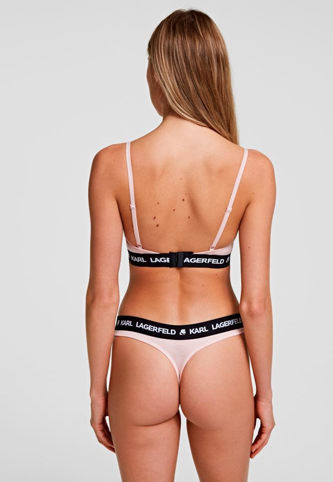 KARL LAGERFELD LOGO THONG PINK