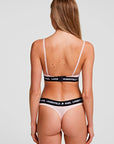 KARL LAGERFELD LOGO THONG PINK