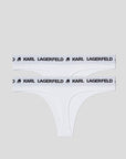 KARL LAGERFELD SET PACK THONG LOGO WHITE