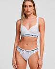 KARL LAGERFELD SET PACK THONG LOGO WHITE