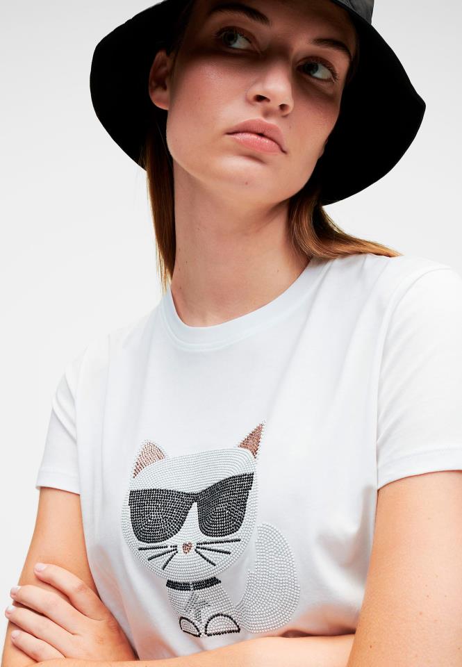 KARL LAGERFELD IKONIK CHOUPETTE RS T-SHIRT WHITE