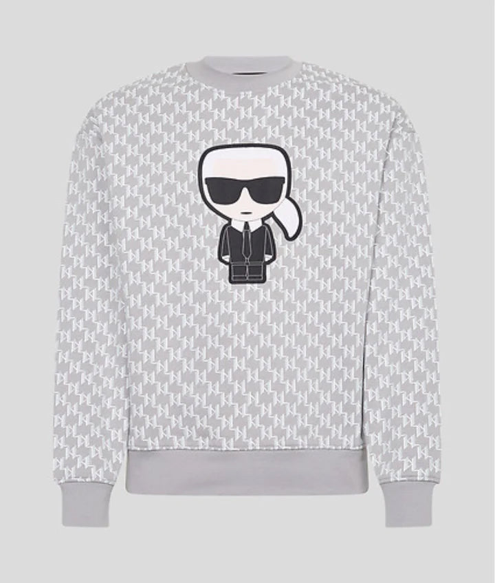 KARL LAGERFELD IKONIK MONOGRAM SWEAT MONOGRAM GREY