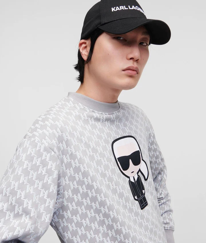 KARL LAGERFELD IKONIK MONOGRAM SWEAT MONOGRAM GREY