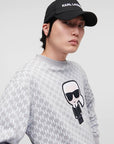 KARL LAGERFELD IKONIK MONOGRAM SWEAT MONOGRAM GREY