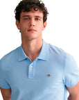 GANT REGULAR SHIELD SS PIQUE POLO AZUL CLARO