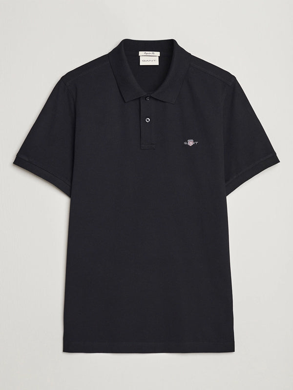 GANT REG SHIELD SS PIQUE POLO BLACK
