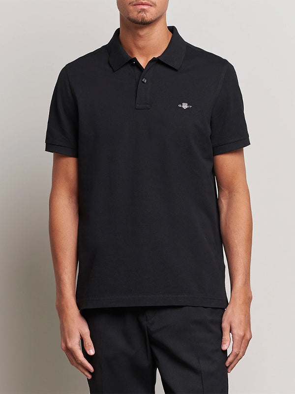 GANT REG SHIELD SS PIQUE POLO BLACK