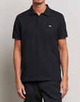 GANT REG SHIELD SS PIQUE POLO BLACK