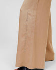 KARL LAGERFELD WIDE LEG LINEN PANTS CHINCHILLA