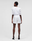 KARL LAGERFELD KL BRODERIE ANGLAISE SHORTS BLANCO