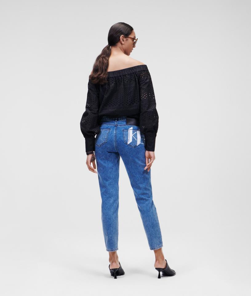 KARL LAGERFELD GF DENIM PANTS W/ BIG KL BLUE DENIM