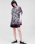 KARL LAGERFELD ZEBRA SILK SCARF TUNIC