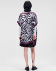 KARL LAGERFELD ZEBRA SILK SCARF TUNIC