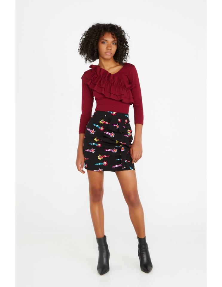 MINUETO TOP BURGUNDY LIZ