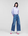 KARL LAGERFELD DENIM CULOTTES W/LOGO BLUE