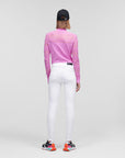 KARL LAGERFELD PANTS SKINNY DENIM LOGO WHITE