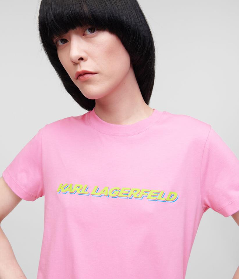 KARL LAGERFELD T-SHIRT FUTURE LOGO CANDY PINK