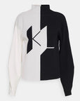 KARL LAGERFELD SLV SWEATER LOGO PUFF WHITE/BLACK