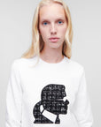 KARL LAGERFELD BOUCLE PROFILE SWEATSHIRT WHITE