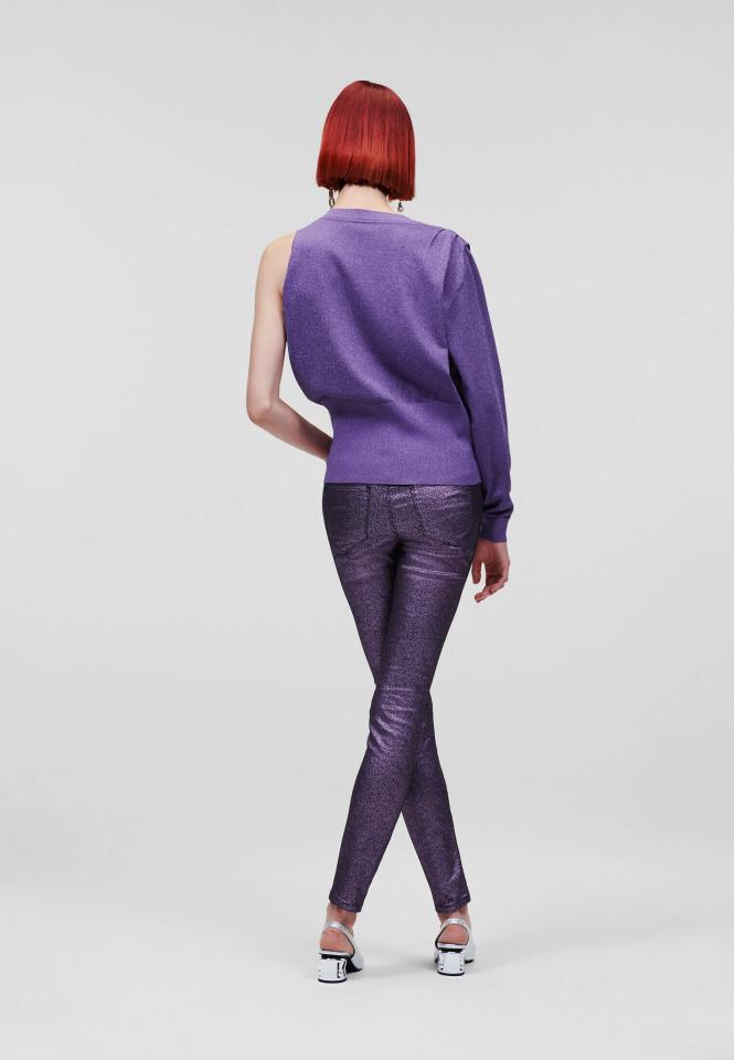 KARL LAGERFELD SHINY SKINNY DENIM LILAC