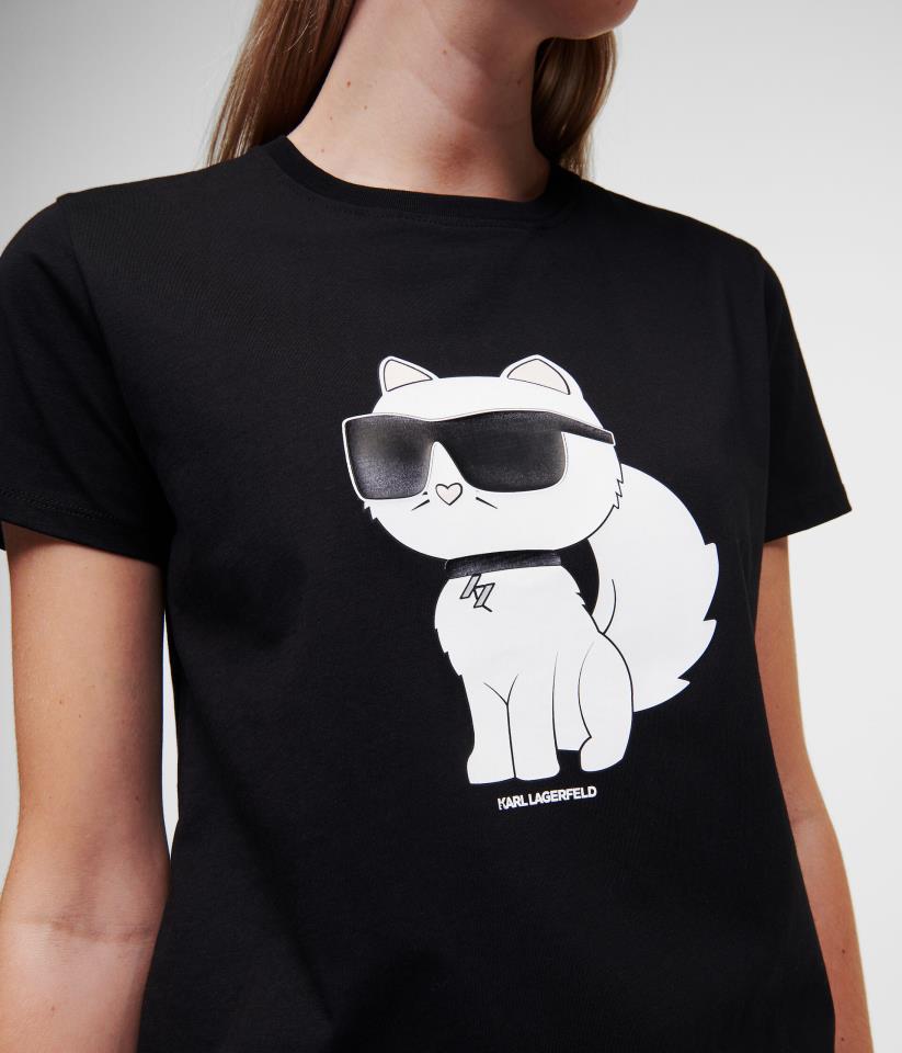 KARL LAGERFELD IKONIK 2.0 CHOUPETTE T-SHIRT BLACK