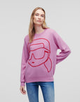 KARL LAGERFELD IKONIK 2.0 CREW NECK SWEATER PINK