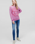 KARL LAGERFELD IKONIK 2.0 CREW NECK SWEATER PINK