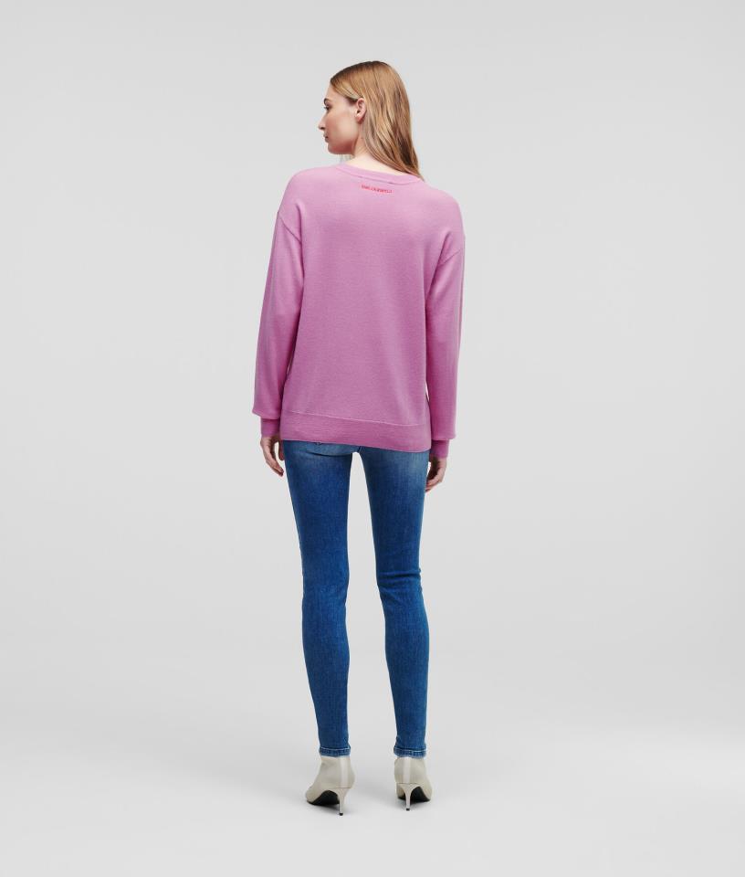 KARL LAGERFELD IKONIK 2.0 CREW NECK SWEATER PINK