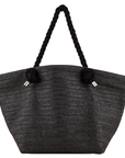 EMPORIO ARMANI UNISEX RAFFIA SHOPPING BAG NEGRO