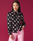 MINUETO TOP BLAZE NEGRO Y ROSA