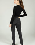 24 COLOURS SLIM MOM JEANS NEGRO LAVADO