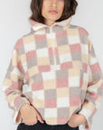 24 COLOURS SUDADERA CON CREMALLERA CHECKED