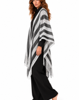LIU JO PONCHO RETE RIGHE BIANCO NERO