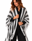 LIU JO PONCHO RETE RIGHE BIANCO NERO