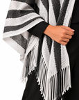 LIU JO PONCHO RETE RIGHE BIANCO NERO