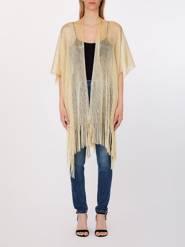 LIU JO PONCHO RETE LUNGO LIGHT GOLD