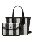 MICHAEL KORS XS EW REVERSIBLE TOTE BLACK/WHITE