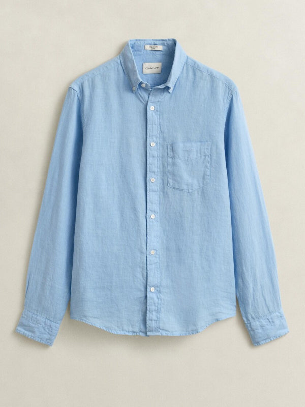 GANT REG GMNT DYED LINEN SHIRT SKY BLUE
