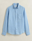 GANT REG GMNT DYED LINEN SHIRT SKY BLUE