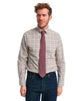 GANT REG TWILL CHECK SHIRT DEEP ORANGE