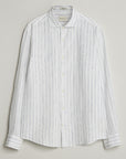 GANT REG LINEN STRIPE SHIRT WHITE