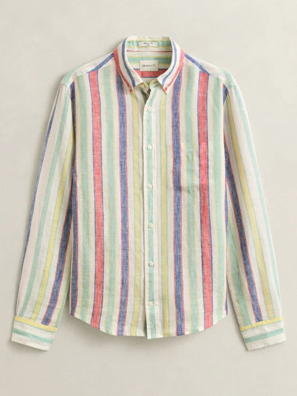 GANT REG MULTISTRIPE LINEN SHIRT MULTICOLOR