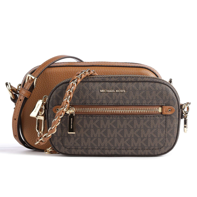 MICHAEL KORS JET SET PEBBLE EMB LTHR BROWN/ACORN