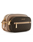 MICHAEL KORS JET SET PEBBLE EMB LTHR BROWN/SFTPINK