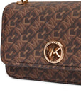 MICHAEL KORS DELANCEY BRN/LUGGAGE SM EW TH CHAIN