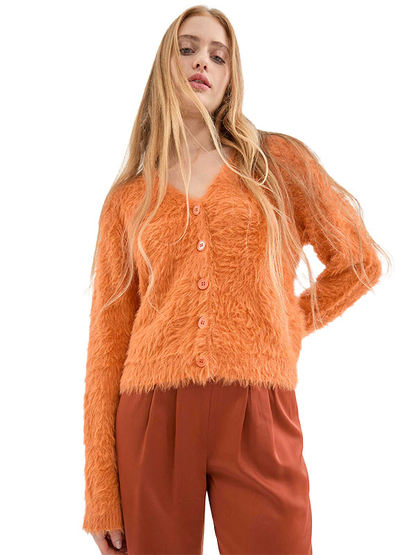 COMPAÑÍA FANTÁSTICA CARDIGAN DE PUNTO NARANJA