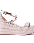 MICHAEL KORS SERENA WEDGE ESPADRILLE PALE GOLD