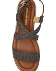 MICHAEL KORS LYNN SIGNATURE LOGO SANDAL MARRON